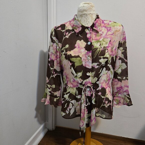 Lovely Pastel Floral Hand Sewn Top - Picture 1 of 8